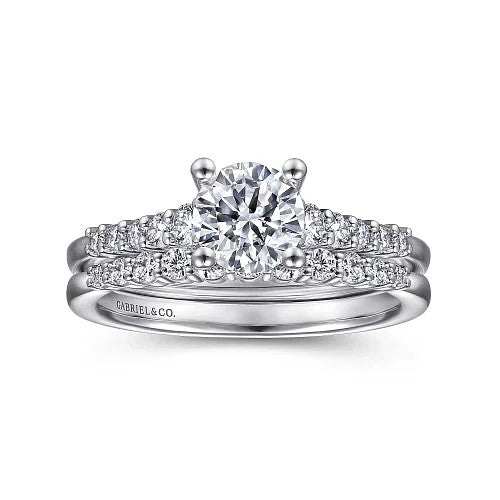 Reed - 14K White Gold Round Diamond Engagement Ring (Setting Only)