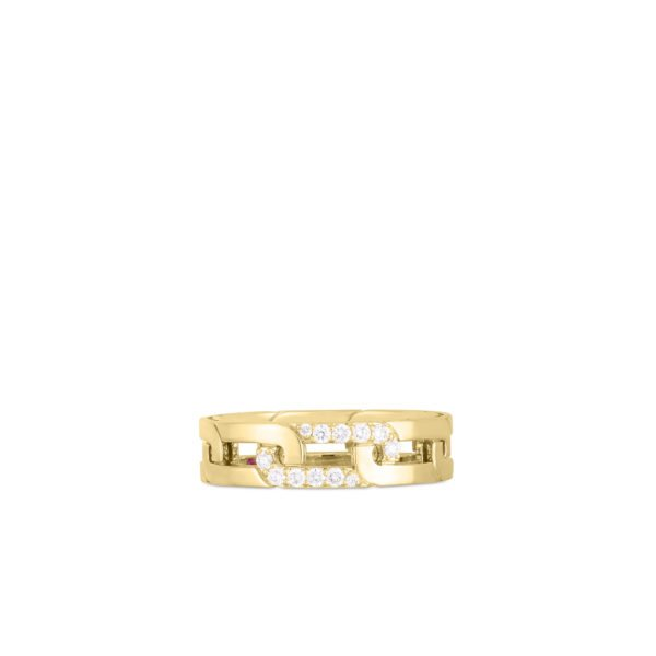 18K YELLOW GOLD NAVARRA DIAMOND ACCENT SLIM RING