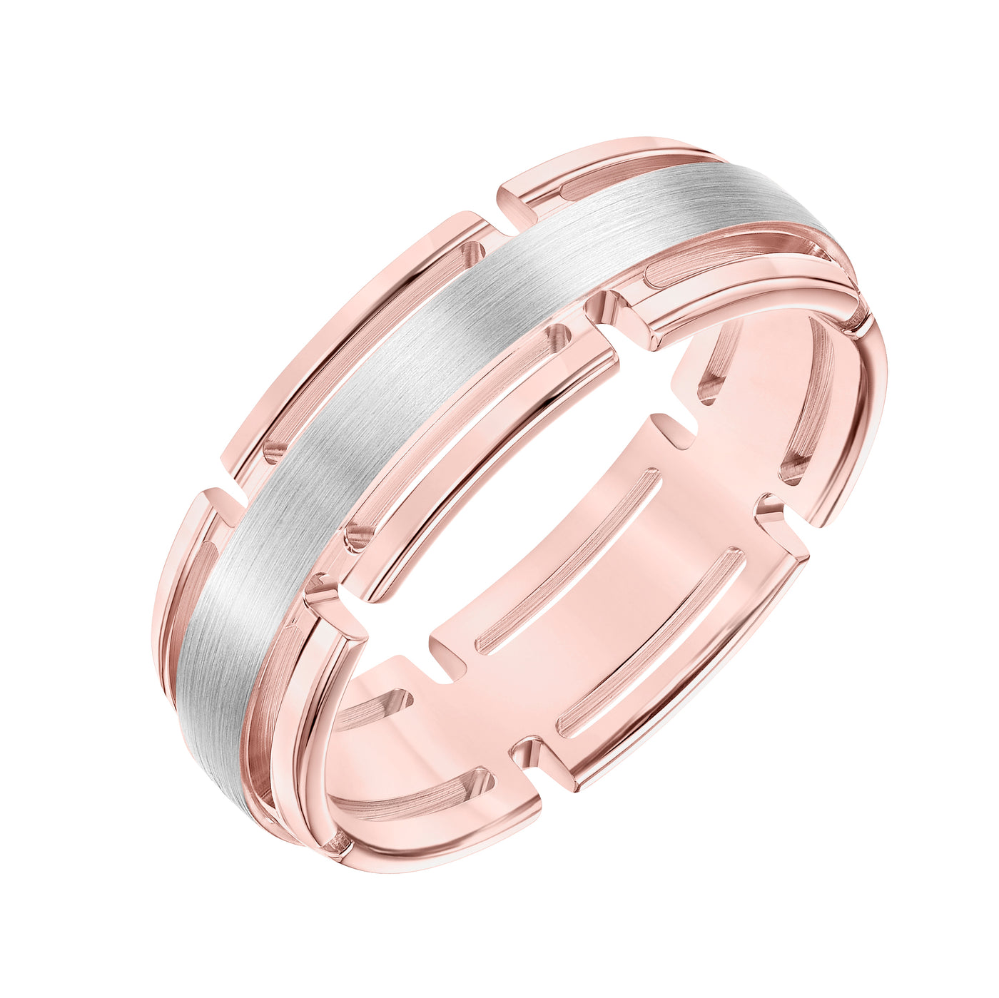 Rose & White Gold Men's Wedding Band