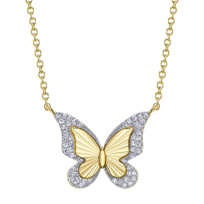 0.10CT DIAMOND BUTTERFLY NECKLACE