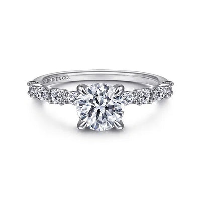 Juliet - 14K White Gold Round Diamond Engagement Ring (Setting Only)