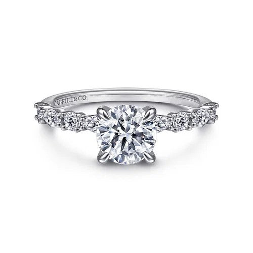 Juliet - 14K White Gold Round Diamond Engagement Ring (Setting Only)