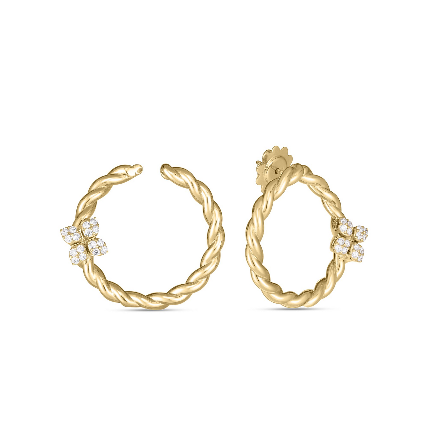 18K YELLOW GOLD LOVE IN VERONA DIAMOND TWIST EARRINGS