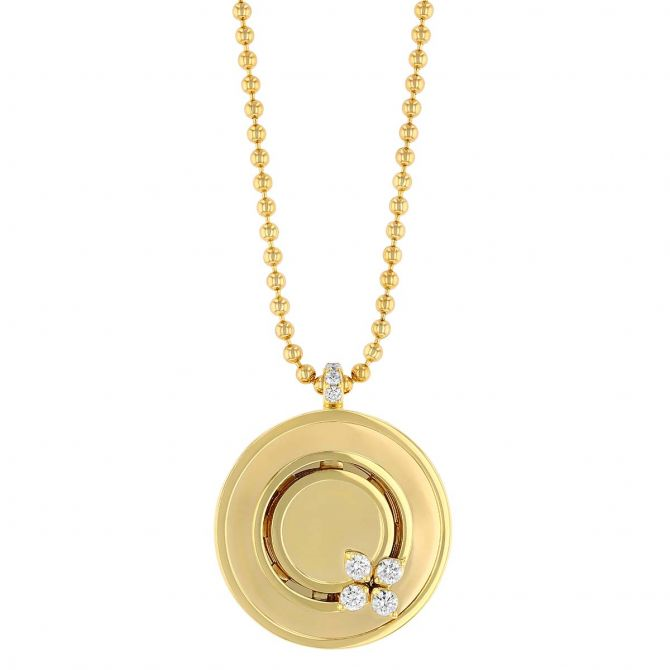 Love in Verona Yellow Gold Small Medallion Pendant with Diamonds