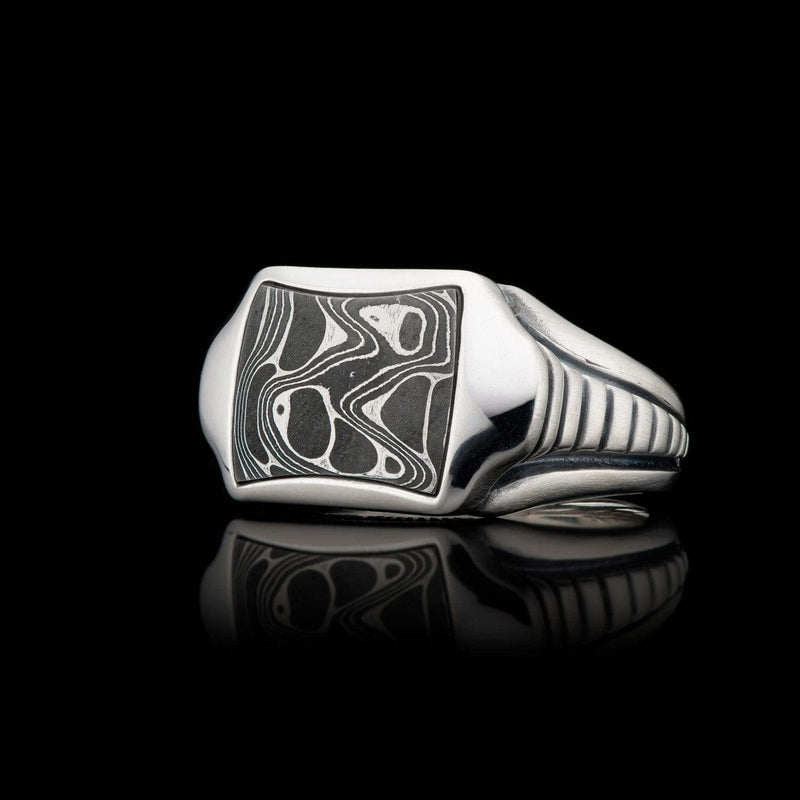 Damascus Silver Ring  11