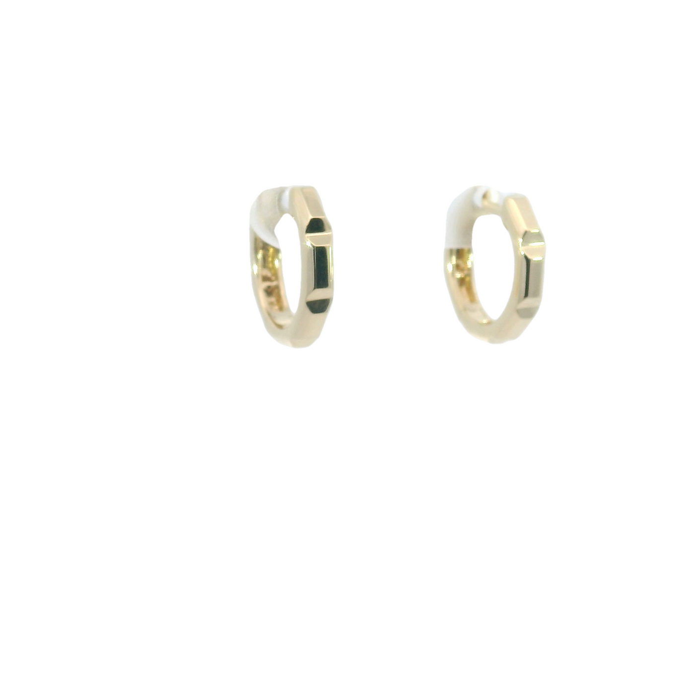 OCTAGON GEO CUT HUGGIE EARRING