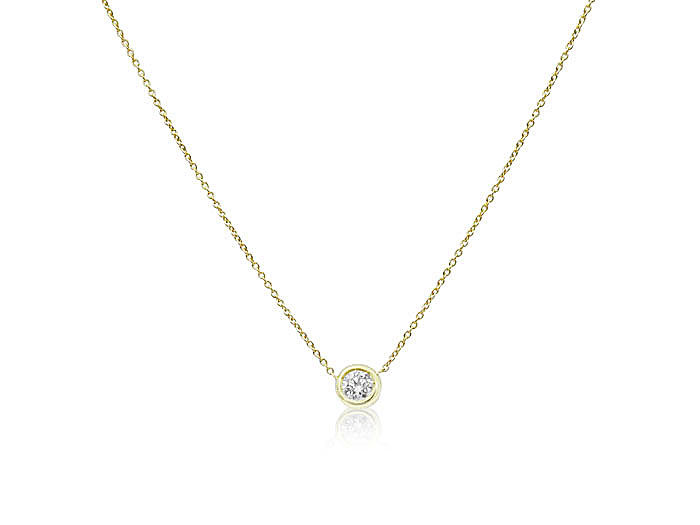 Roberto Coin 18K Yellow Gold 18" Bezel Set Diamond Necklace