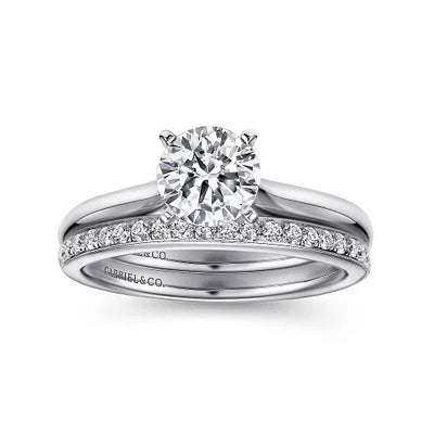 14K White Gold Round Diamond Engagement Ring