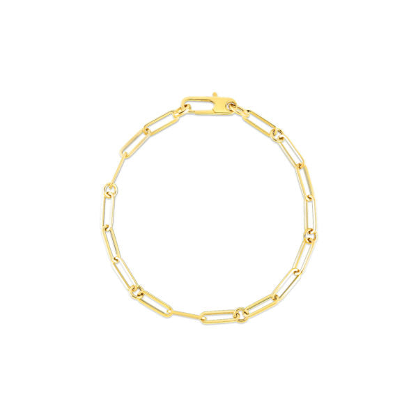 18k Yellow Gold Fine Paperclip Bracelet