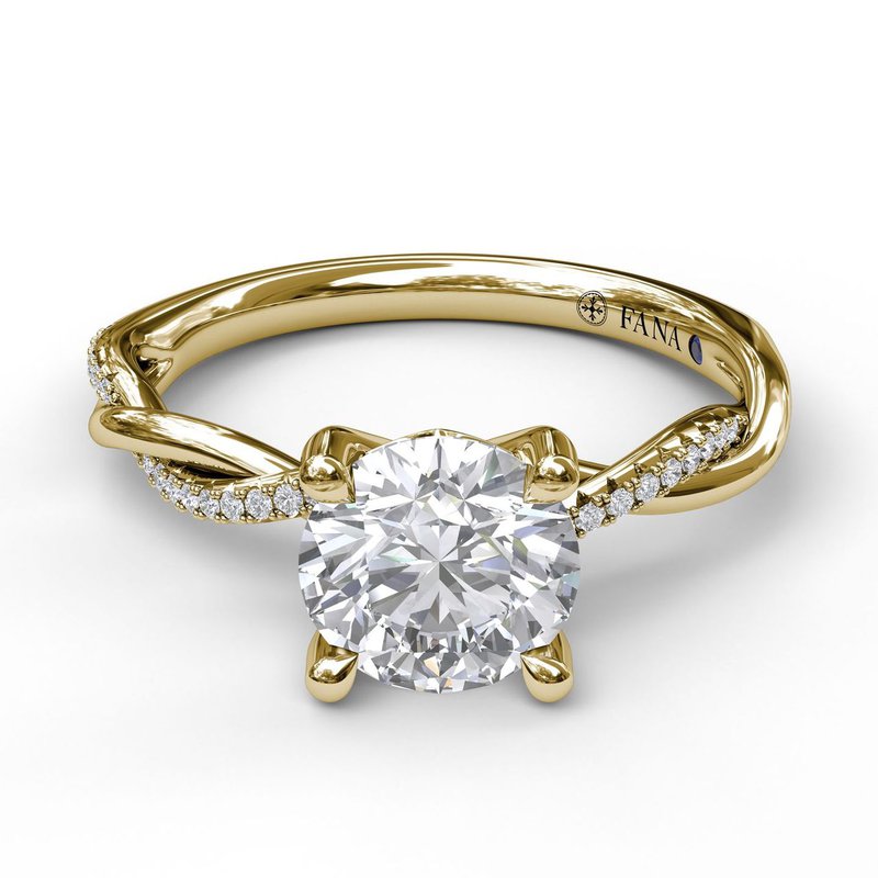 Gold And Diamond Twist Engagement Ring