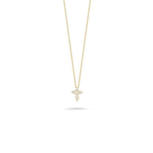 18K GOLD TINY TREASURES DIAMOND BABY CROSS NECKLACE