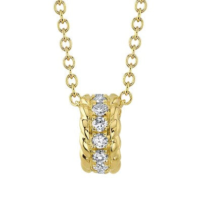 0.13CT DIAMOND BARREL NECKLACE