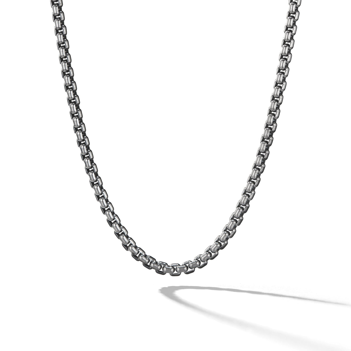 Box Chain Necklace in Darkened Stainless Steel\, 4mm