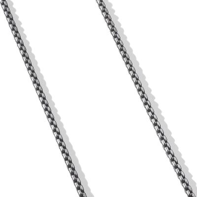 Box Chain Necklace in Darkened Stainless Steel\, 4mm