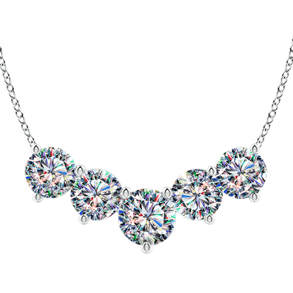 5 Stone Diamond Beaded Bezel Necklace – Easter Ahn Design